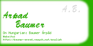 arpad baumer business card